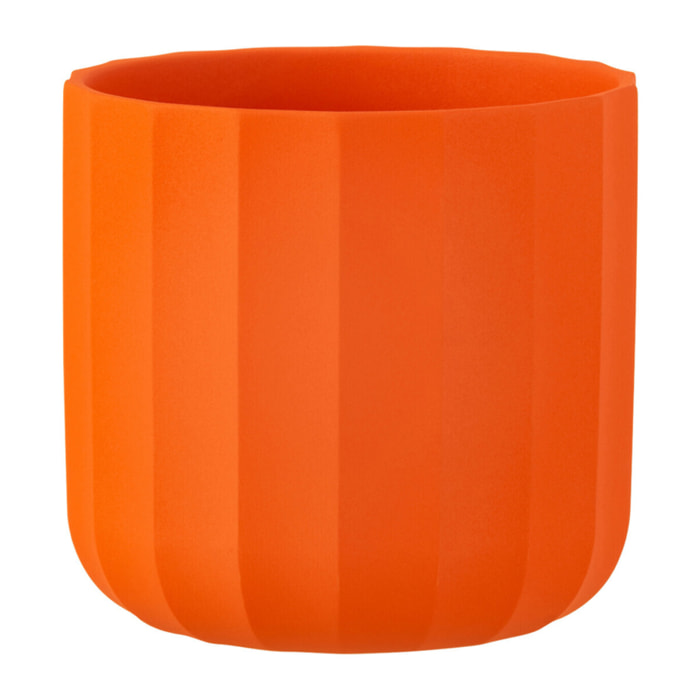 J-Line cache-pot Summer - céramique - orange - medium - 2 pièces - Ø 15 cm