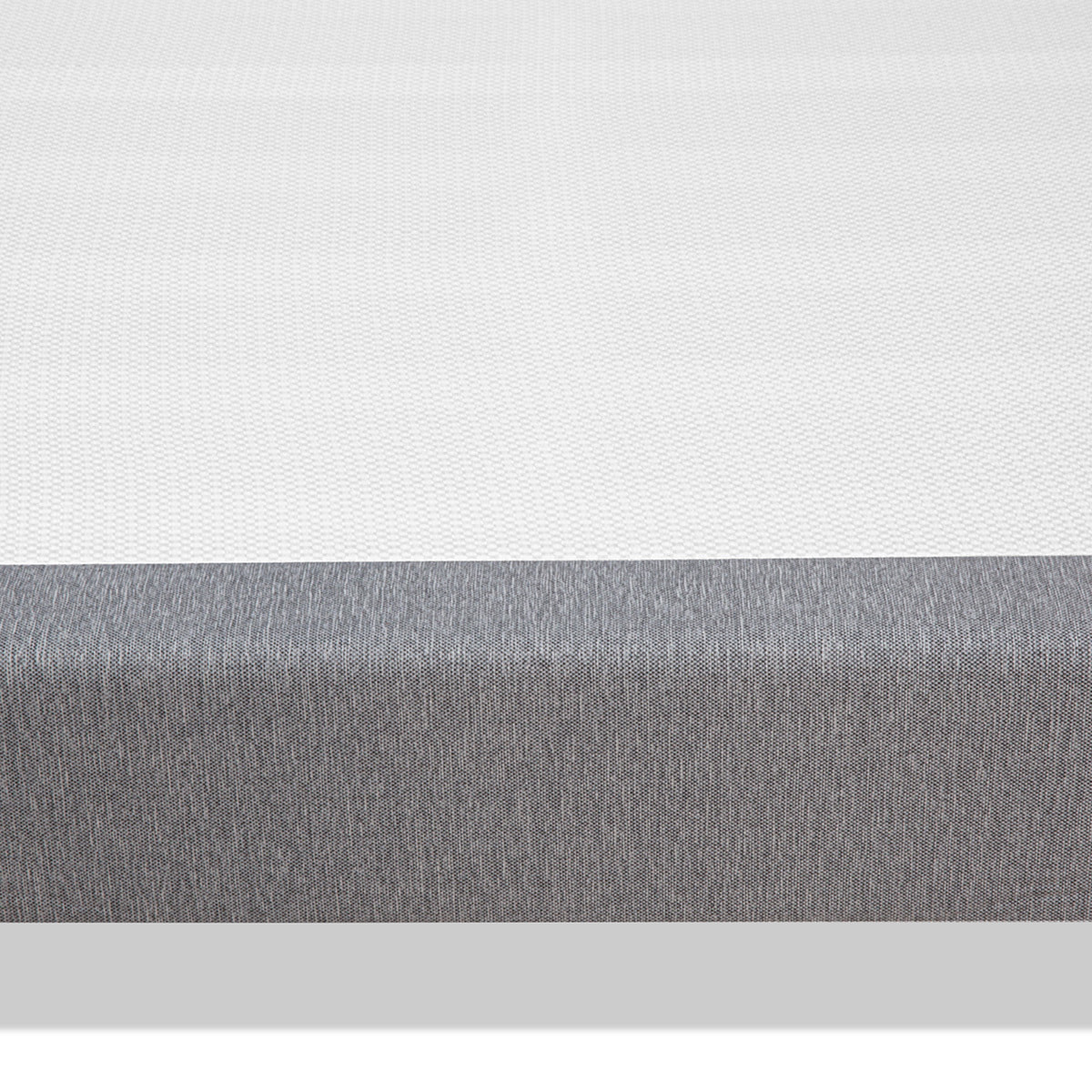 Sommier Tapissier Clémence en Kit, Tissu Gris, Lattes Bois, Soutien Ferme, Montage Rapide