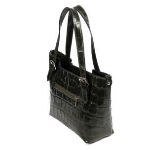 Arezzo Bolso tote Mujer.Piel auténtica Gamuza Grabado Cocodrilo Grande  Camoscio