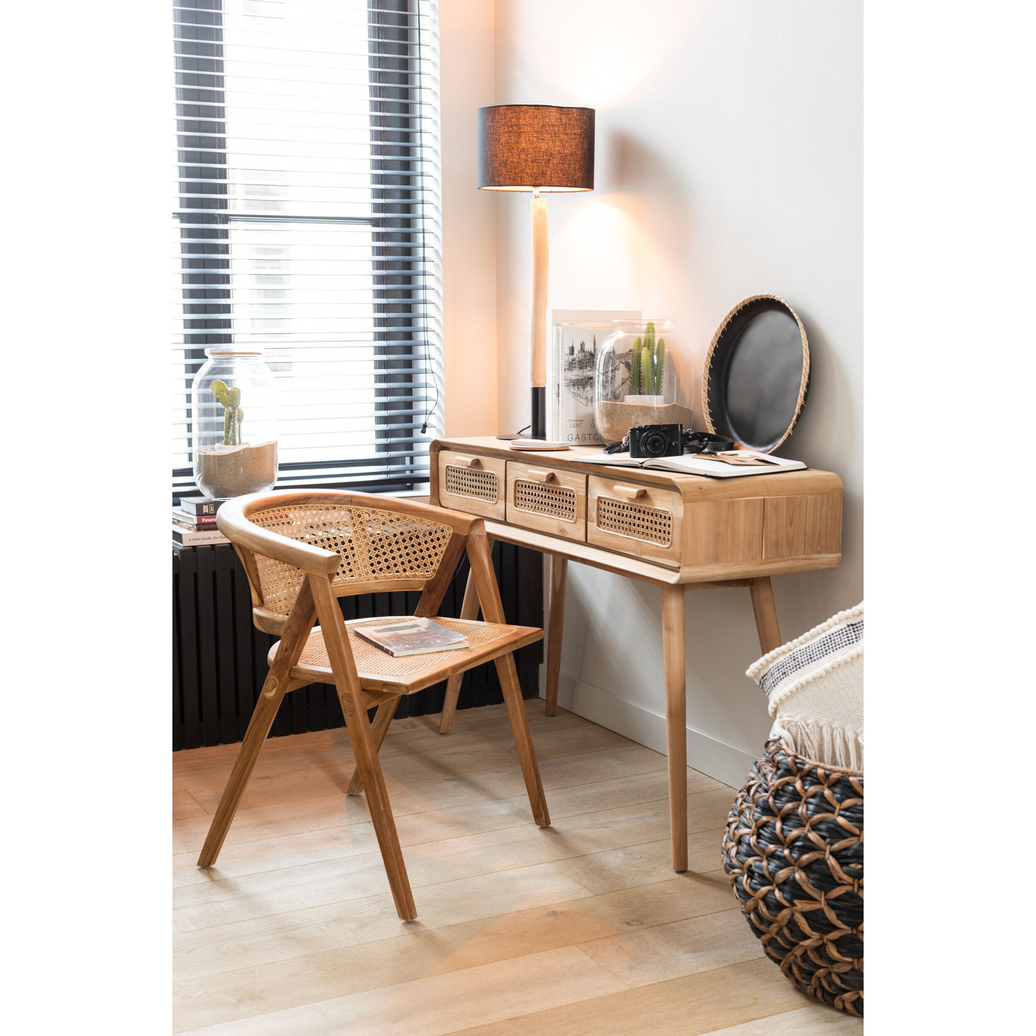 J-Line vase Roni Boule - bois - noir/marron - large - 41 cm de hauteur