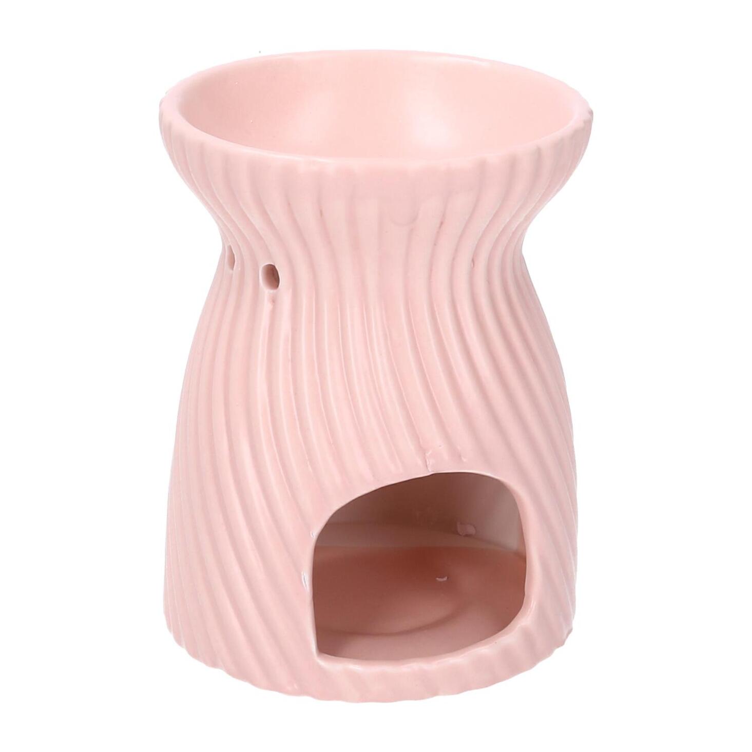Bruciaessenze in ceramica rosa tondo cmø10h13