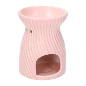 Bruciaessenze in ceramica rosa tondo cmø10h13