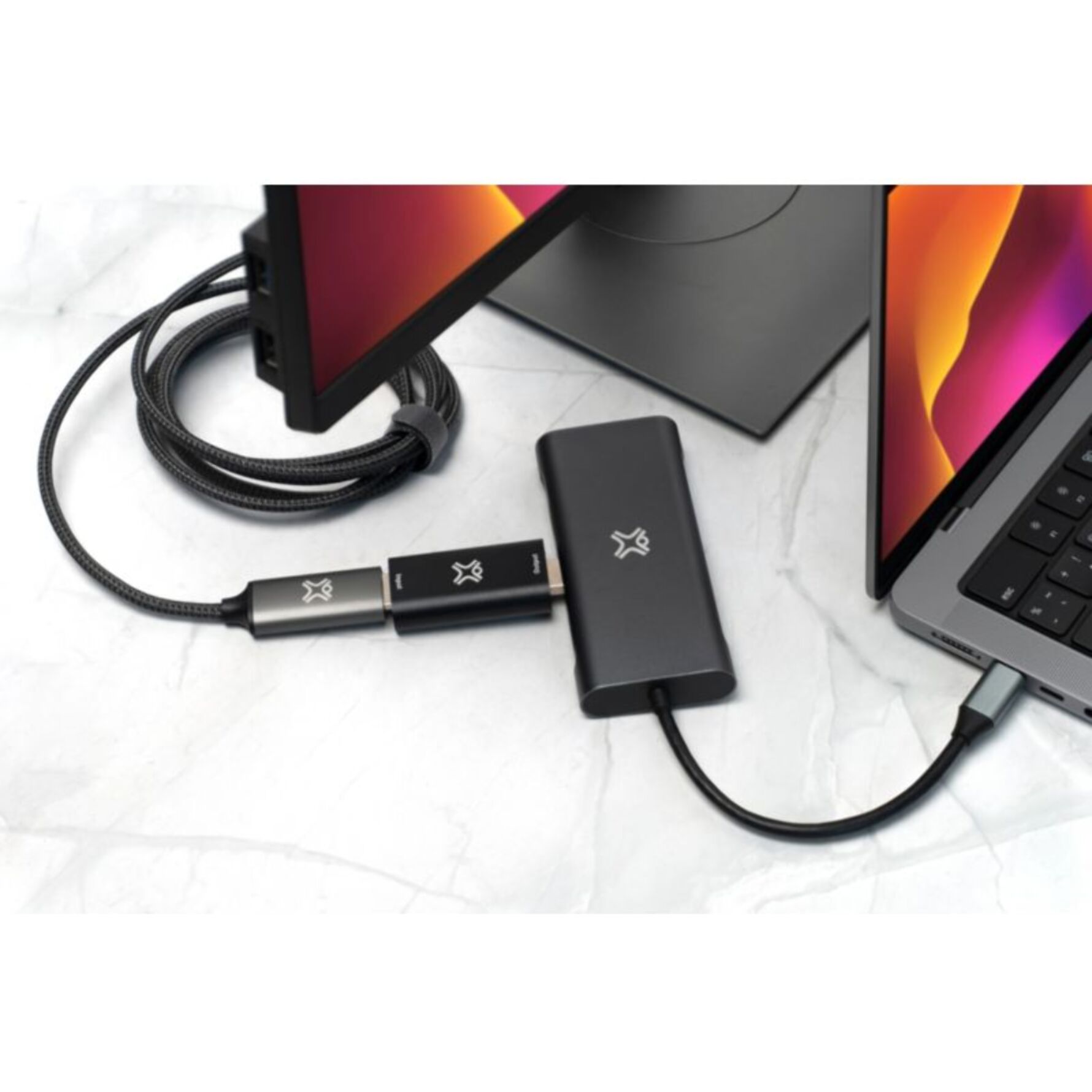 Adaptateur HDMI XTREMEMAC type C - HDMI male 2m nylon tressé gris