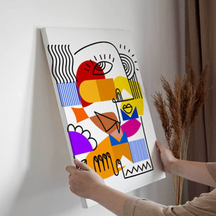 Tableau visage abstrait géométrique moderne Toile imprimée