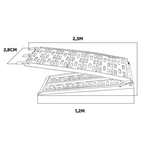 Rampa da carico auto e moto in Alluminio con Portata Max 500Kg e Lunghezza Max 2.2MT.