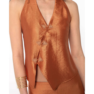 Chaleco halter con alamares