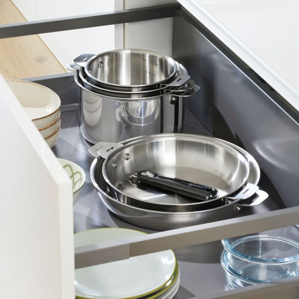 Batterie de cuisine LAGOSTINA Esperta triply 5 pièces + poignée