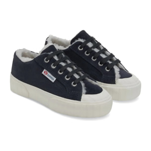 Sneakers Superga Bambino/A Blu 2630 KIDS STRIPE SUEDE FUR