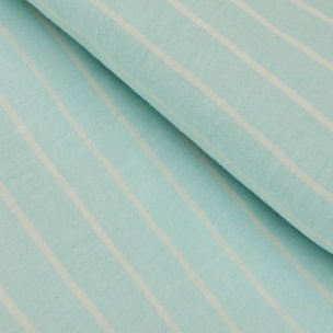 Funda nórdica de algodón percal 180 hilos a rayas Reli color azul aqua 100% Algodón percal