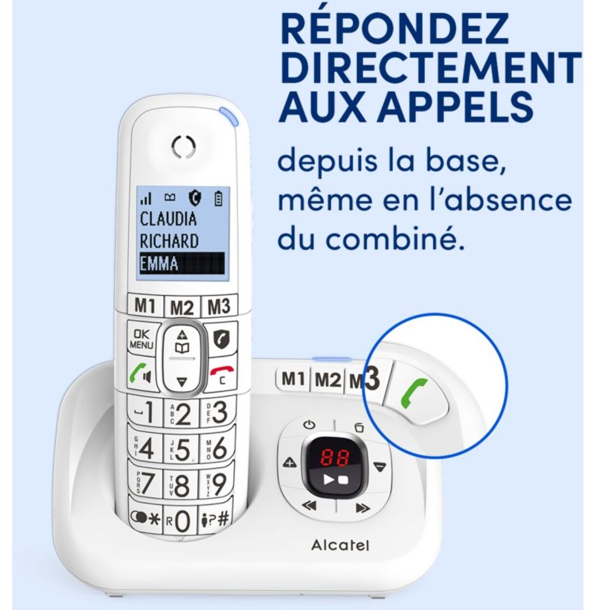 Téléphone sans fil ALCATEL XL785 Voice Blanc