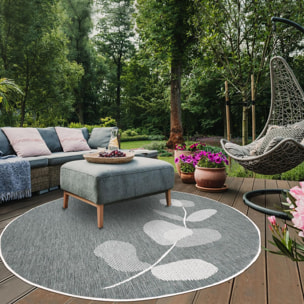 Tapis rond d'extérieur, kilim reversible EX1 D