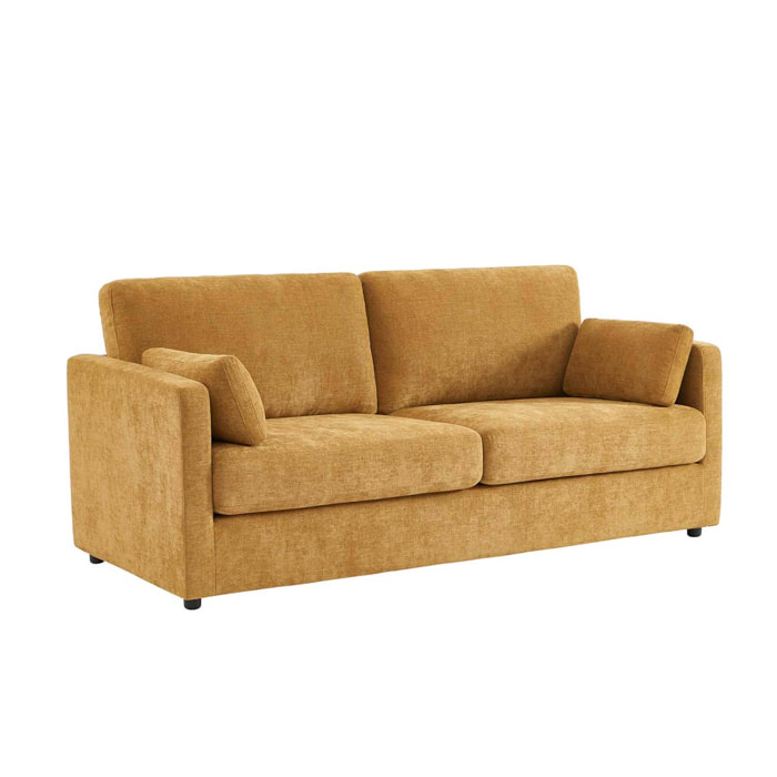 Canapé 2 places déhoussable tissu ocre L 198 x P 88 x H 85cm - Neo