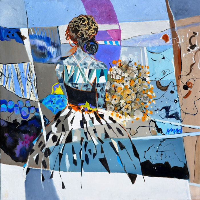 Tableau collage arlesienne Toile imprimée