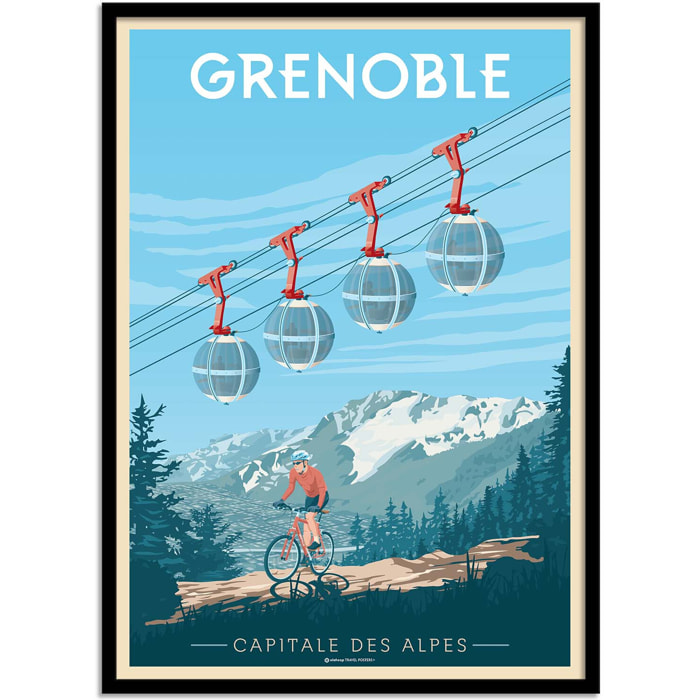 Affiche - Grenoble France - Olahoop Travel Posters