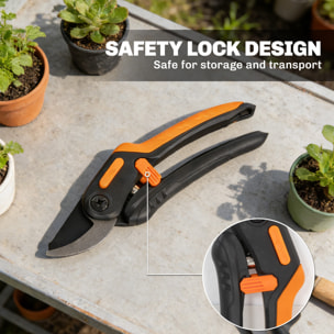 Élagueur télescopique 2 en 1 scie sécateur perche alu max. 2 m