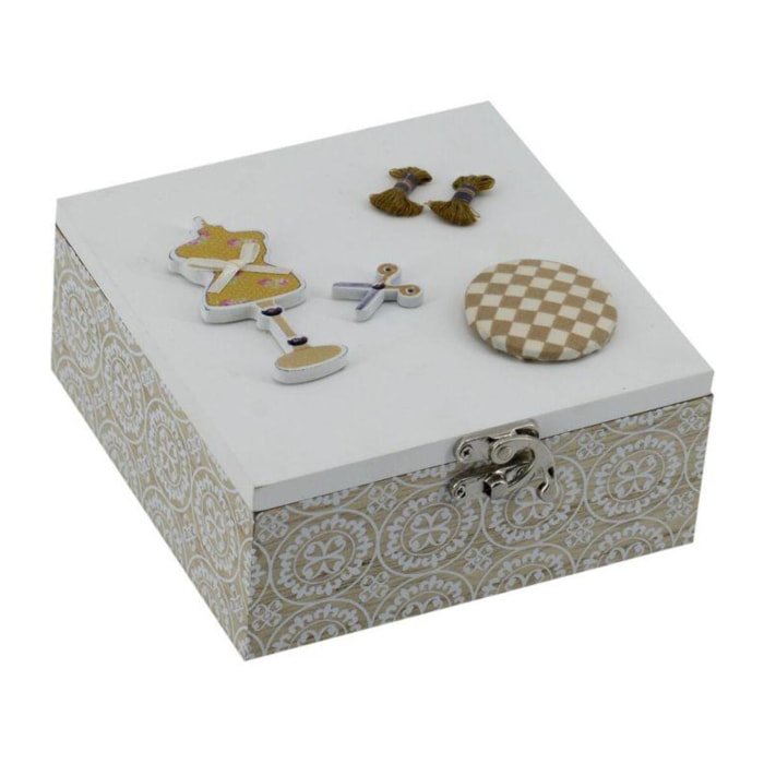 Scatola in legno rosina naturale quadro cm15x15h7,5