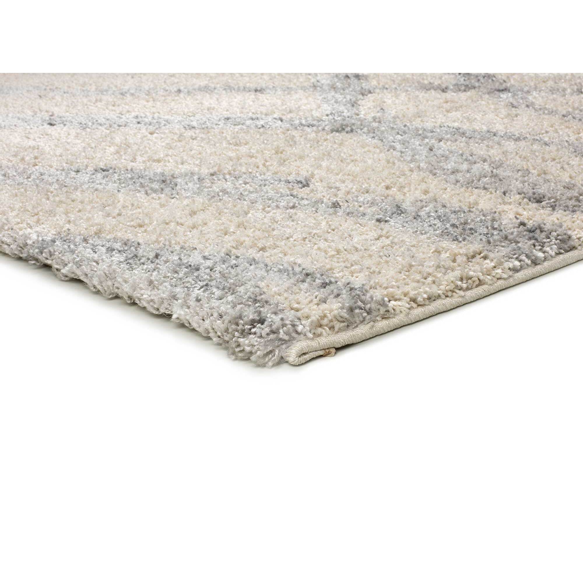 HELIA Alfombra shaggy de estilo escandinavo en beige y gris, varias medidas disponibles