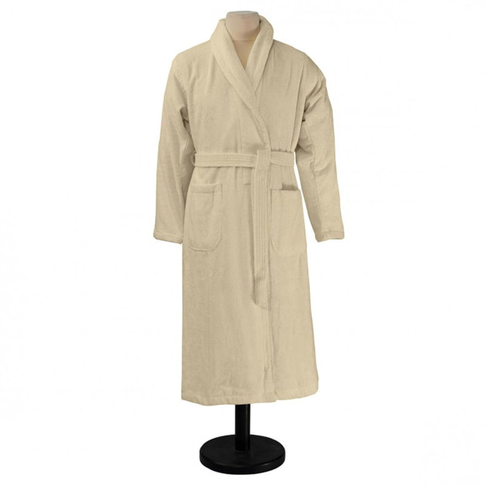 Peignoir de bain uni en coton, AQUA, Seigle