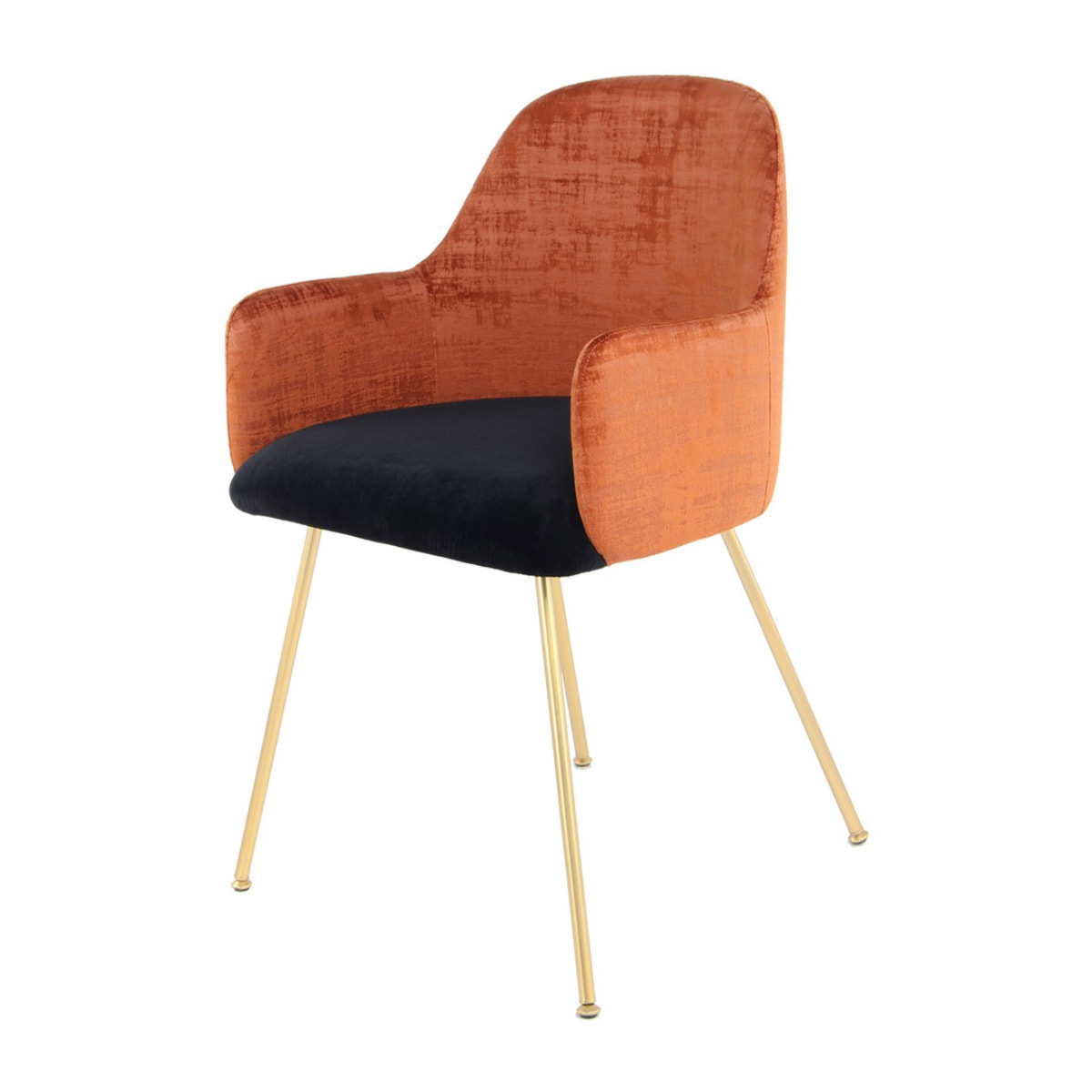 Sedia di design Richard in velluto terra e marrone
