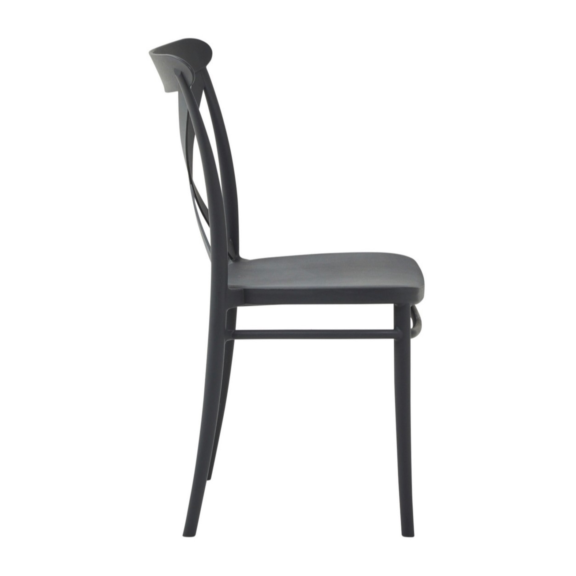 Set di 2 sedie ROTTERDAM in polipropilene antracite, impilabili