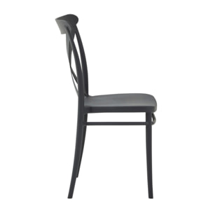 Set di 2 sedie ROTTERDAM in polipropilene antracite, impilabili