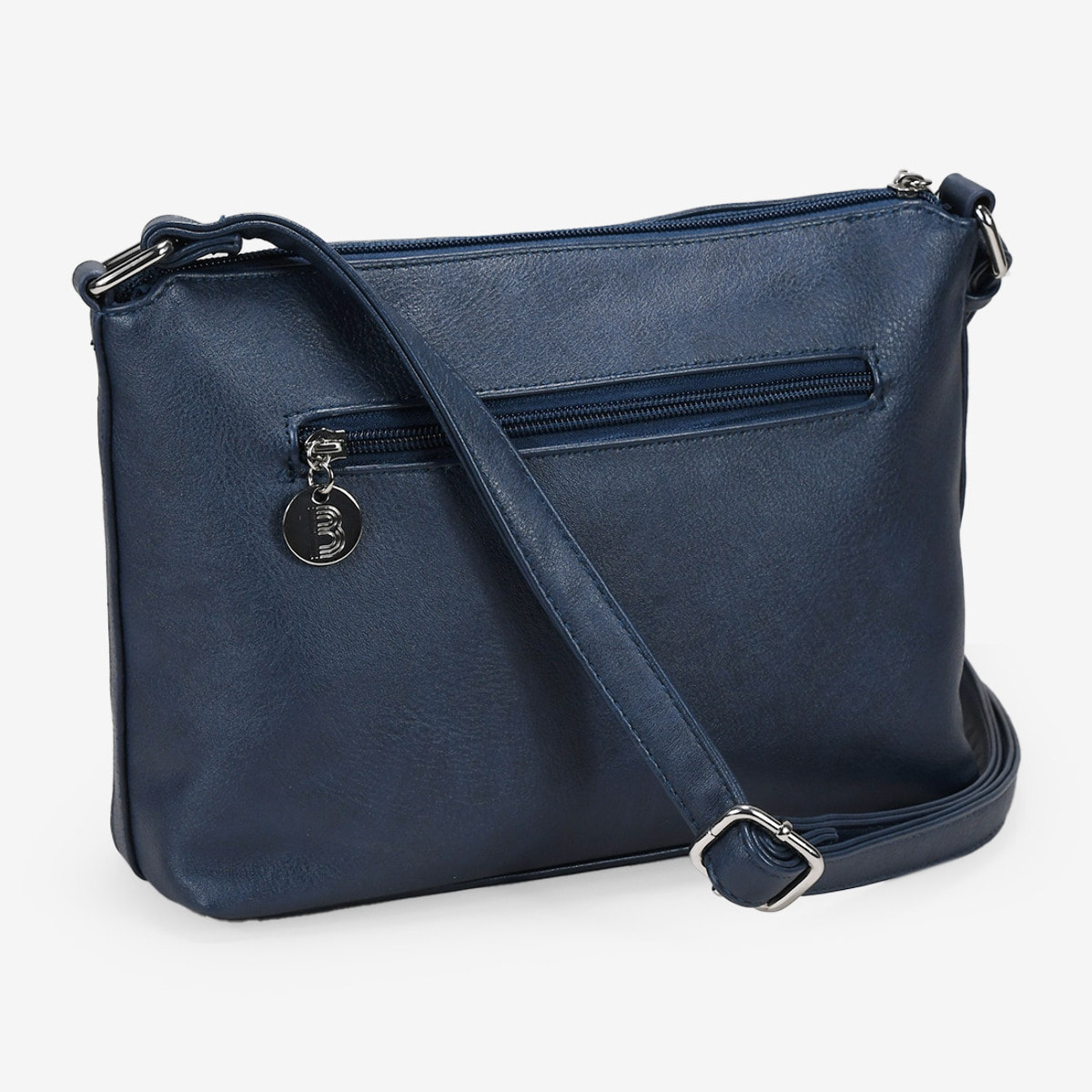 Bolso bandolera azul con cremallera