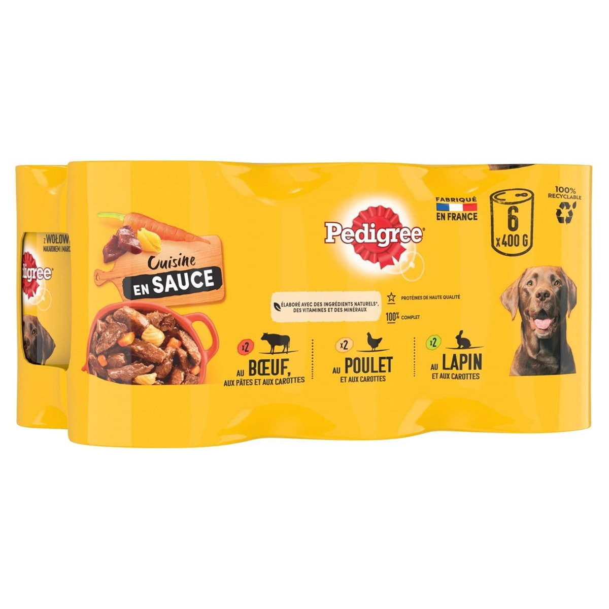 PEDIGREE 12 Boîtes en sauce 3 variétés pâtée pour chien 400g (2x6)