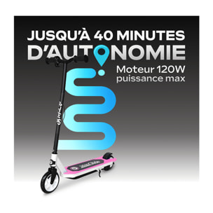 Trottinette Électrique Enfant Ride 55 Rose – Moteur 30W - 10 km/h - Autonomie Jusqu'a 40 min - 3-8 ans
