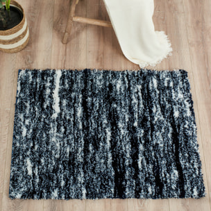 Oslo - tapis salon à poils longs abstrait bleu