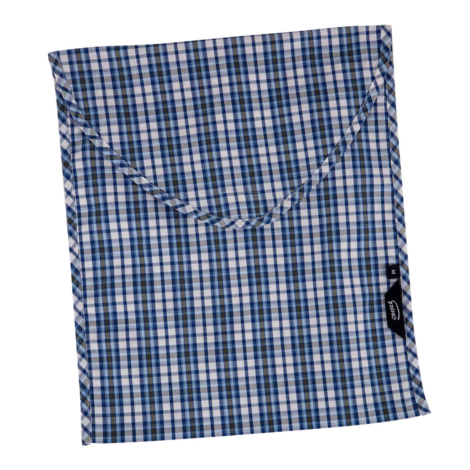 PIGIAMA GRINO cotone quadretto bianco. blu. blu scuro