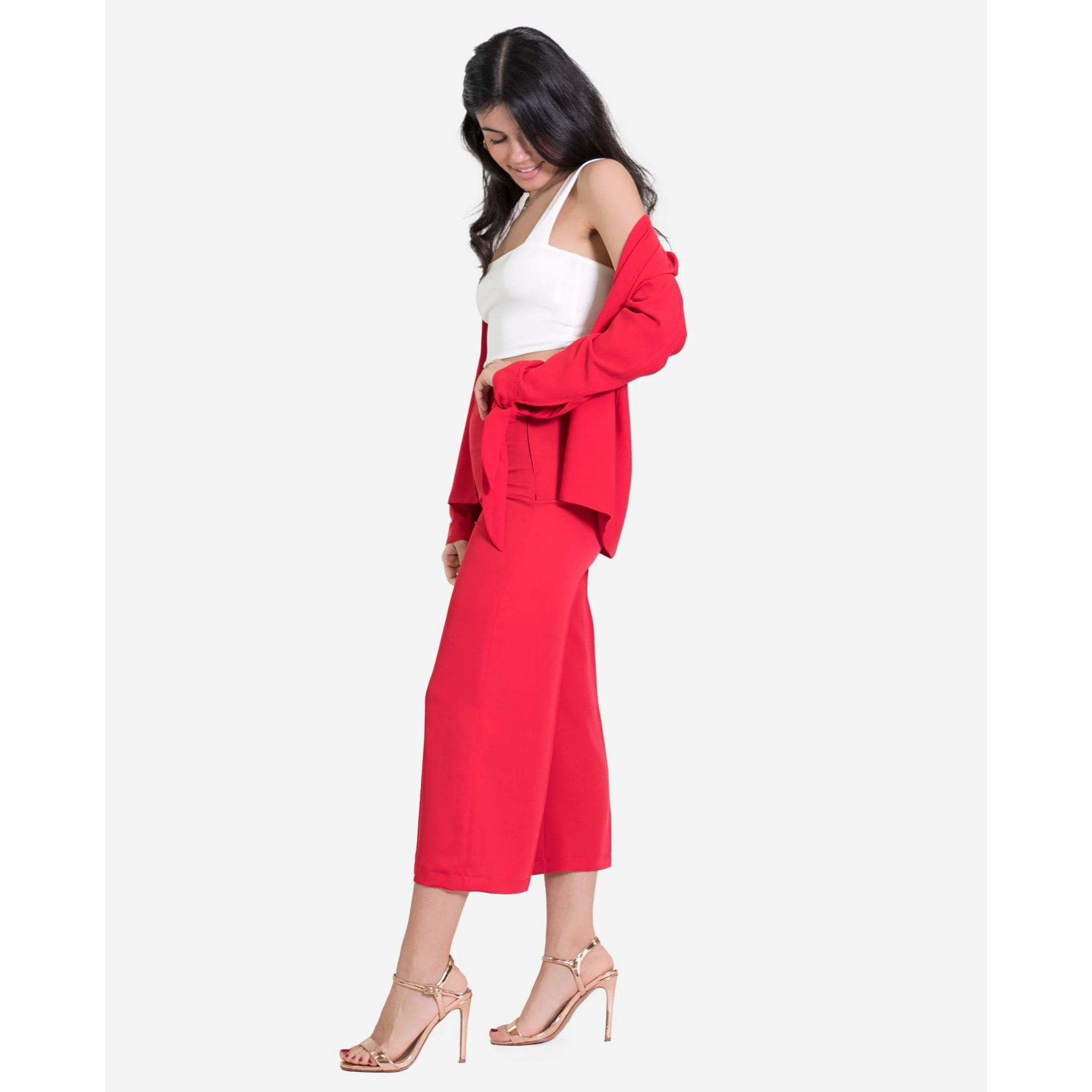 CROPPED PALAZZO · ROJO