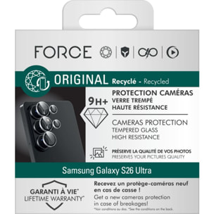 Protège écran FORCE GLASS objectif transparent x5 S26 Ultra