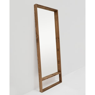 Miroir effet bois massif ton chêne foncé en différentes tailles