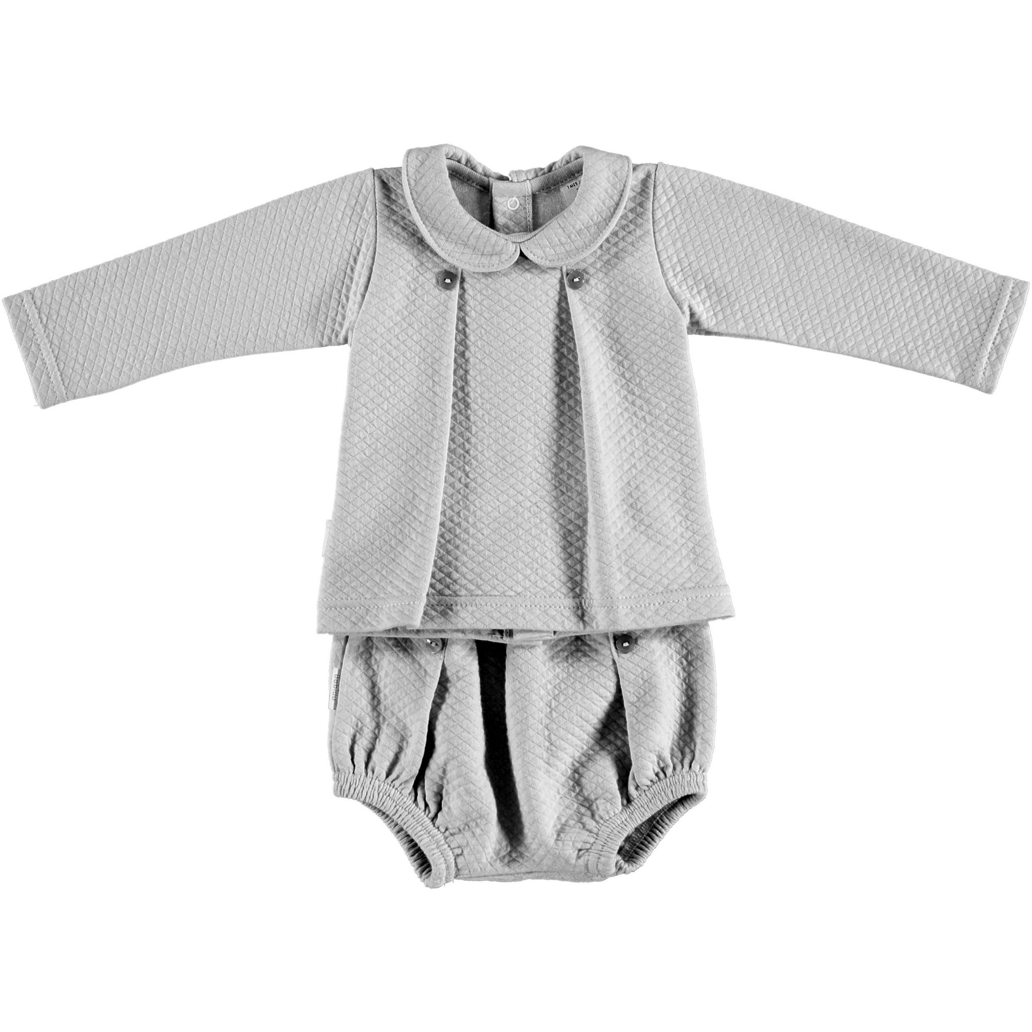 Conjunto Cuello Bebe Tablas y Ranita London Gris