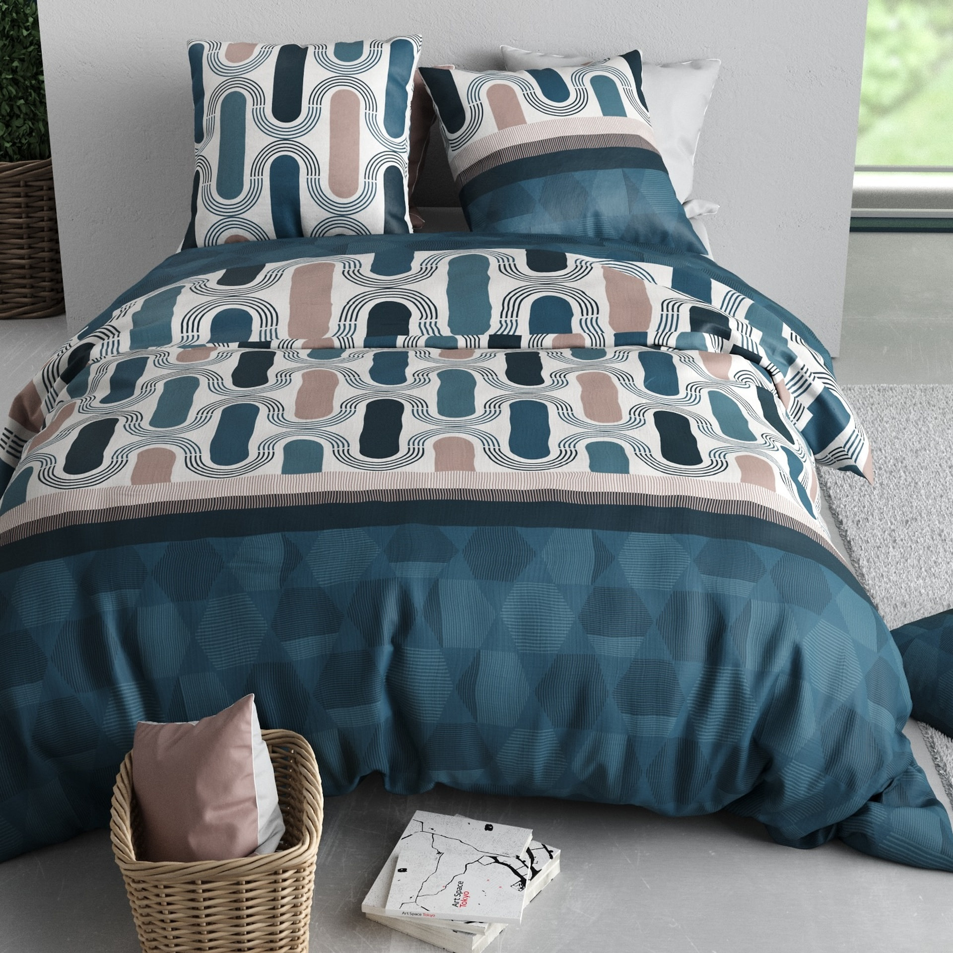 Parure De Couette 3pcs 100% Coton 57fils Mistri