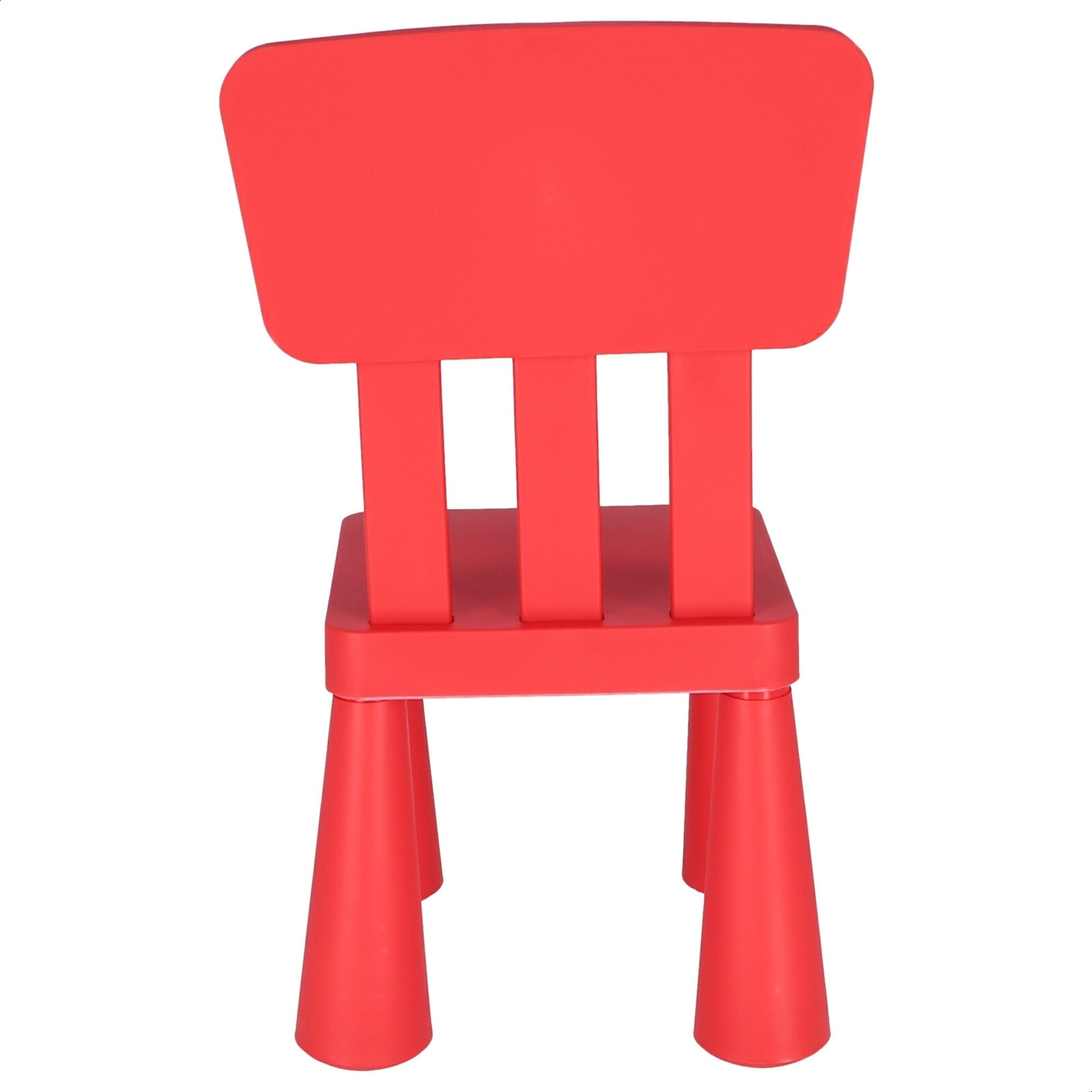 Well home - silla infantil roja en plástico fuerte y resistente, l:38 cm x f:35 cm x h:67 cm