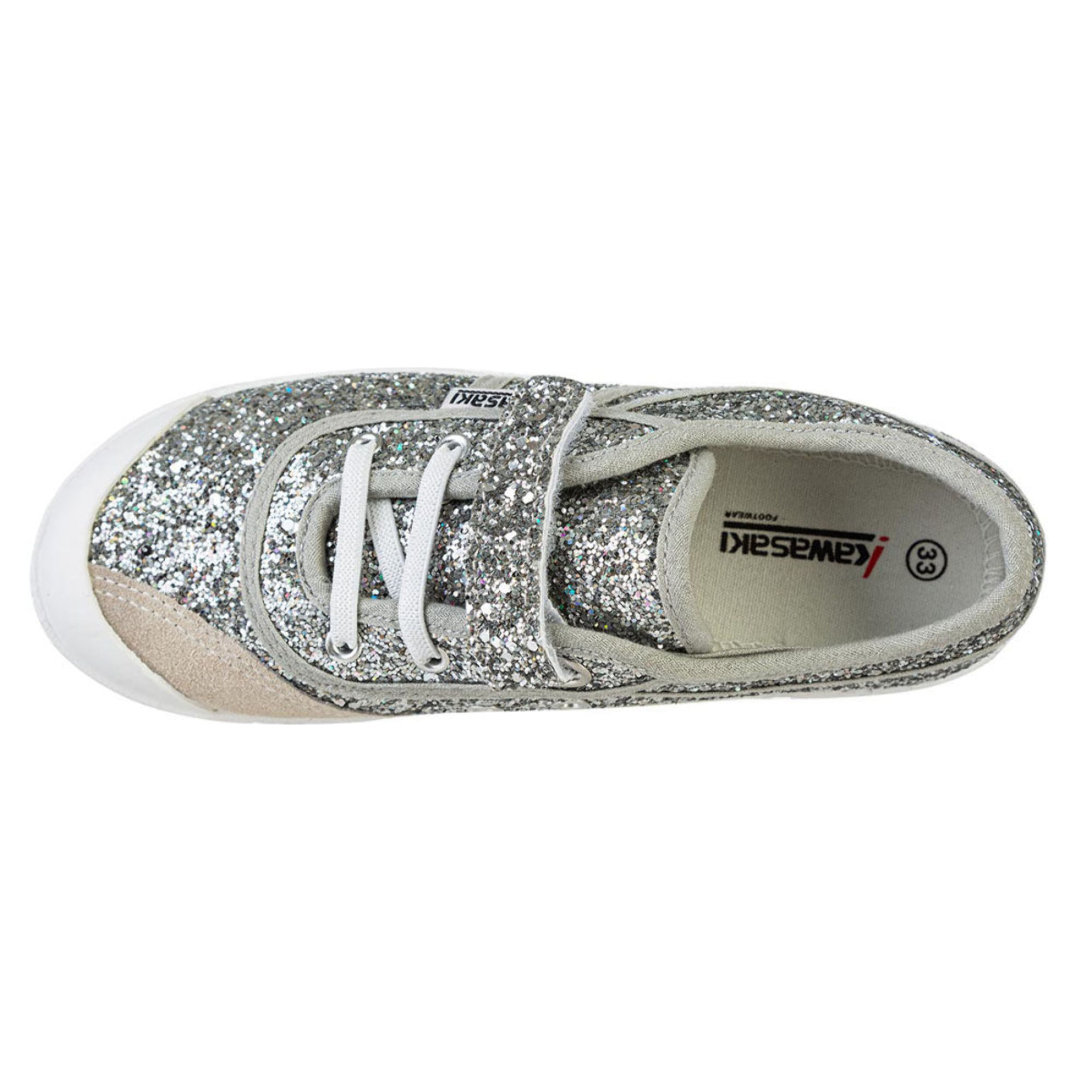 KAWASAKI Glitter Kids Shoe W/Elastic K202586 8889 Silver