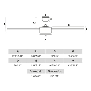 CRUISER L LED Ventilatore a soffitto nero/aluminium