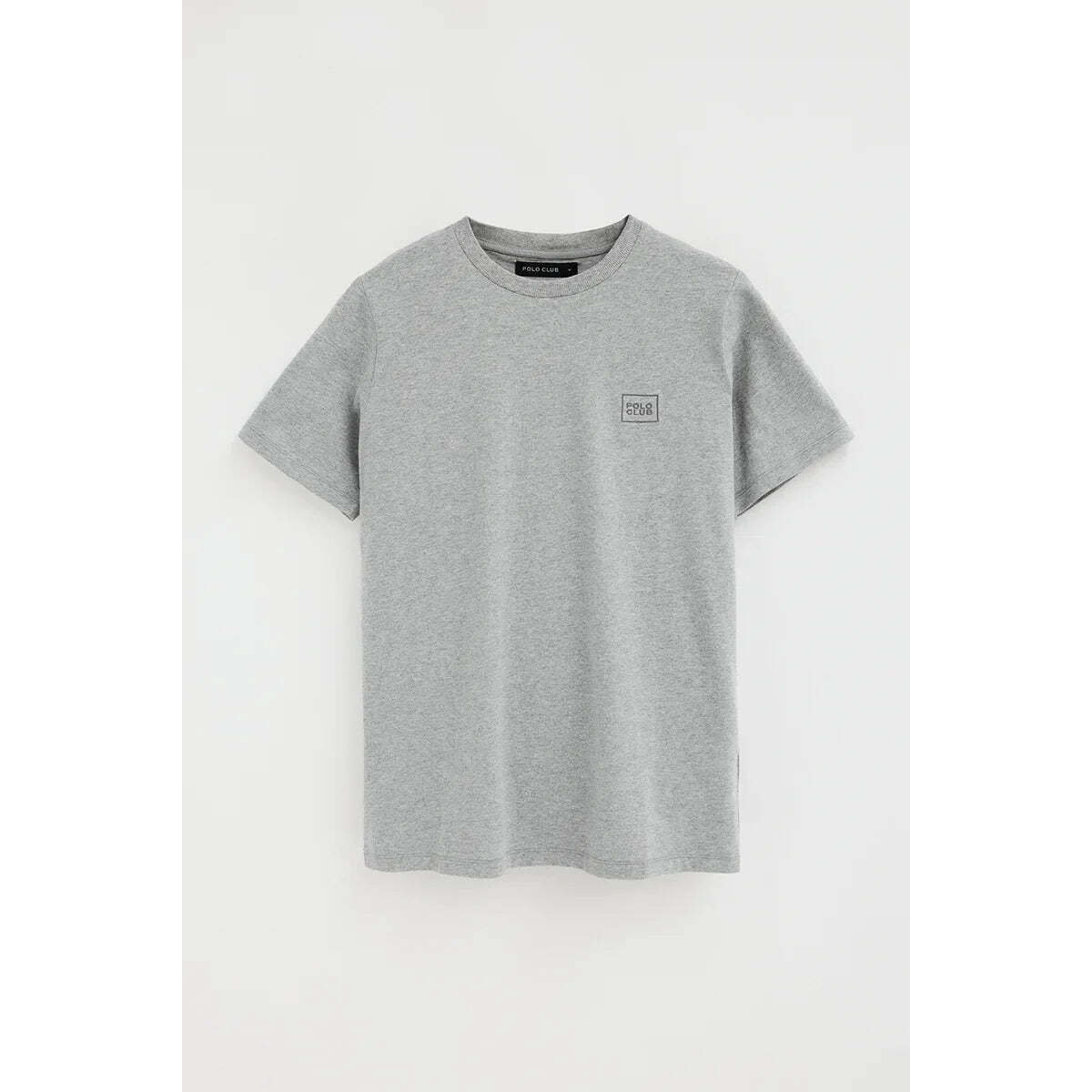 Maglietta grigio vigorè dal fit dritto con toppa Polo Club