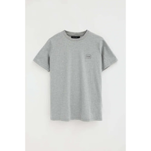 Maglietta grigio vigorè dal fit dritto con toppa Polo Club