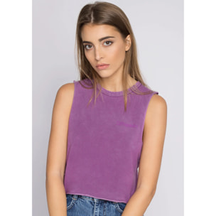Top Sin Mangas Crop Top en Negro D.Franklin
