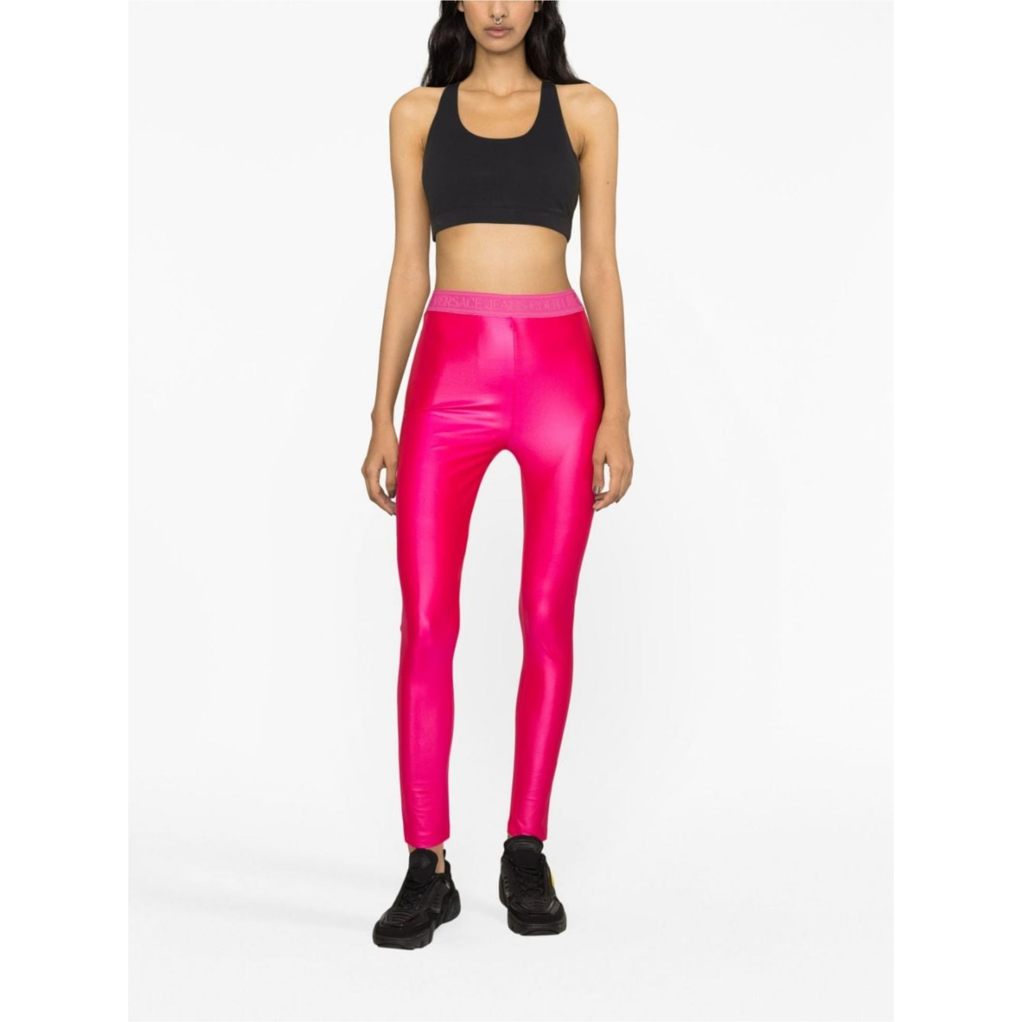 Versace Jeans Couture Leggings a vita alta con fascia del logo Versace Jeans Couture.