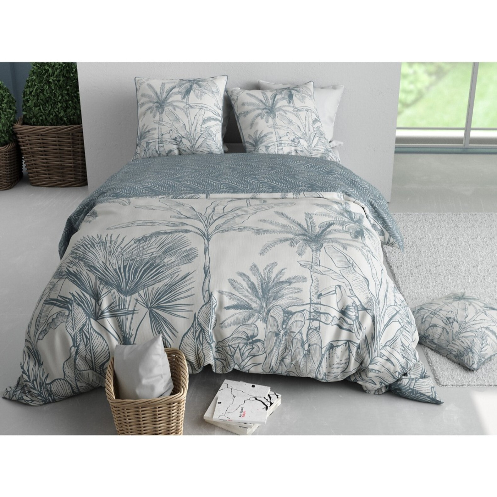 Parure Housse De Couette 3pcs 100% Coton 57 Fils SIERRA