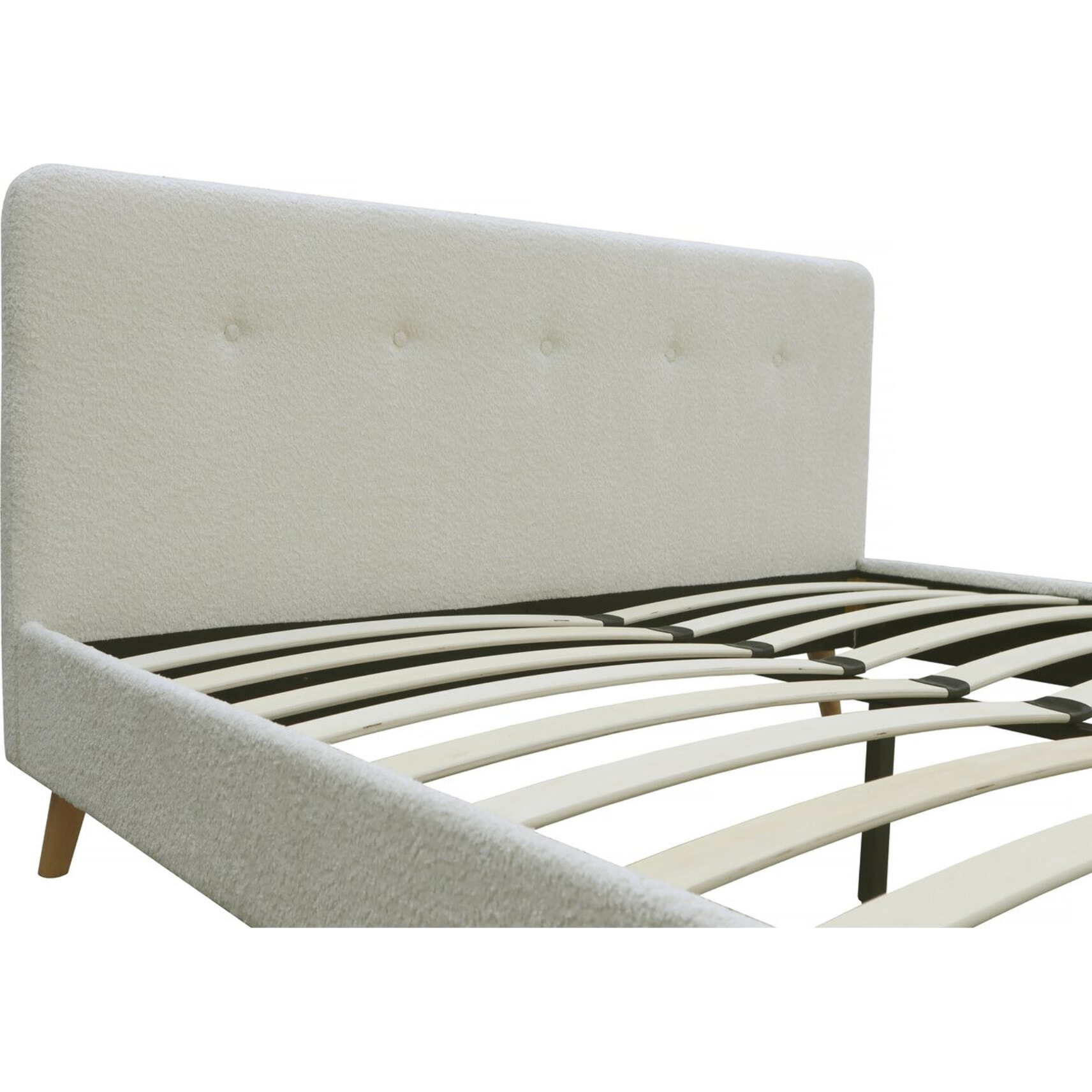 Lit tissu bouclette "Nemo" - 160 x 200 cm - Crème