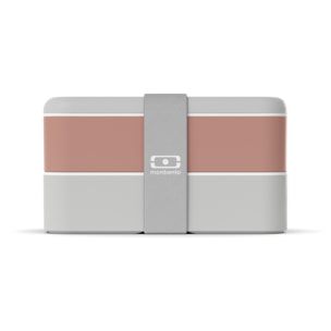 Lunch box 2 compartiments Original 1L Made in France rose Moka / gris Coton