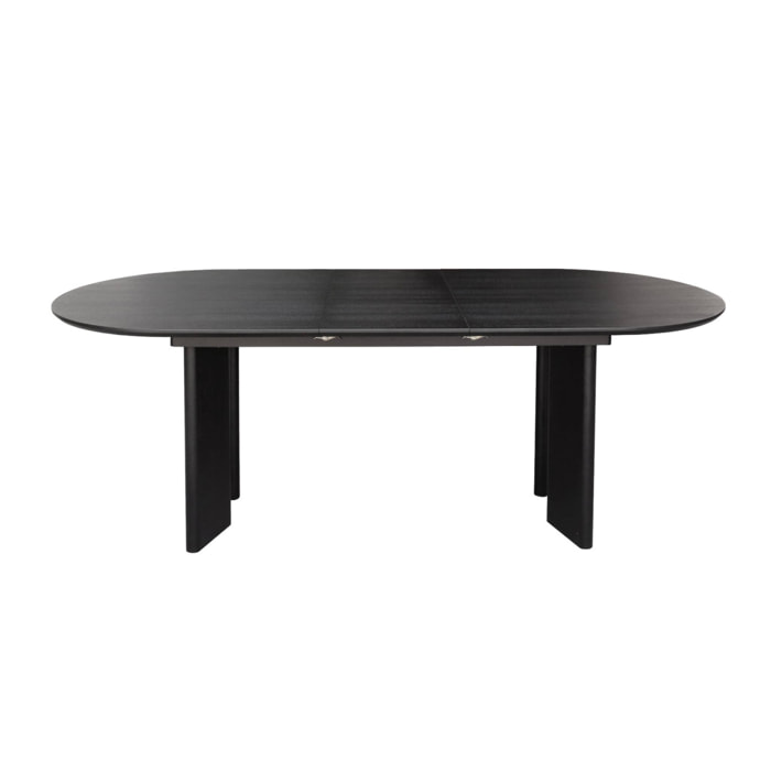 Table à manger oblongue extensible bois d'hévéa et placage chêne 6-8 places ALBANE