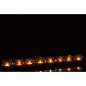 J-Line bougeoir 8 Boules Craquelé - verre/acier - noir