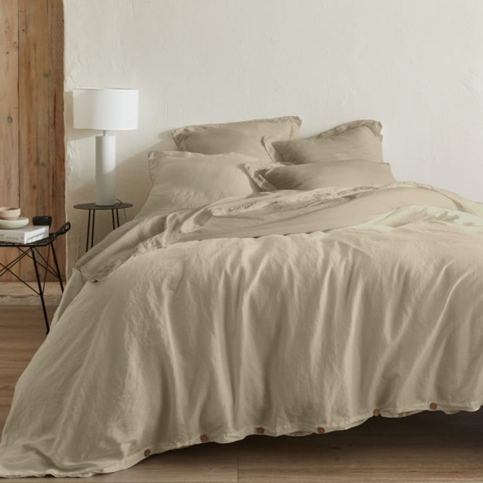 Drap plat Organic sable - 50% Chanvre 50% Coton Bio