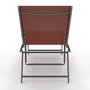 Transats inclinables Malaga 4 positions terracotta - lot de 2