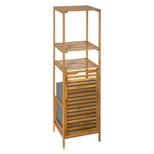 Étagère colonne avec panier à linge "Mix N' Modul" bambou